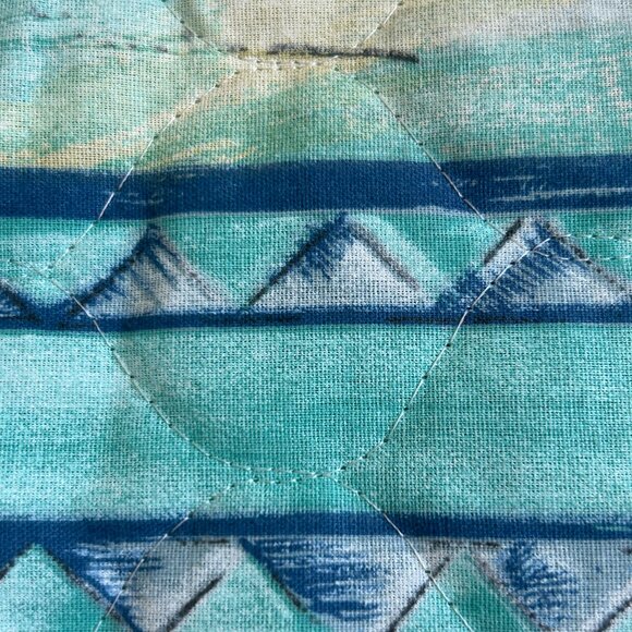 Handmade Baby Blanket Quilt Bunnies Rabbit Balloons Activity Play Mat 33x43 Inch - Picture 10 of 13